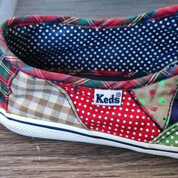 Keds Patchwork Slip On Canvas Shoes Sz 6.5 Multi-colour Casual No Lace Needed - Picture 9 of 13